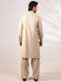 Beige Cut & Sew Kameez Shalwar - AL-KS-3258