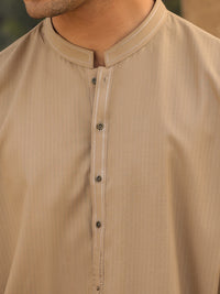 Sand Brown Cut & Sew Kameez Shalwar - AL-KS-3259A