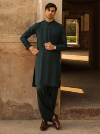 Green Cut & Sew Kameez Shalwar - AL-KS-3260