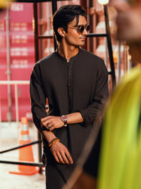 Dark Brown Kameez Shalwar - AL-KS-3272