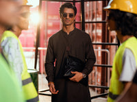 Dark Brown Kameez Shalwar - AL-KS-3272