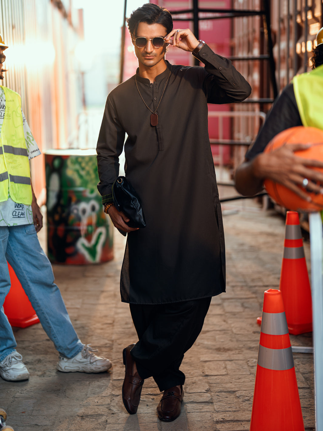 Dark Brown Kameez Shalwar - AL-KS-3272