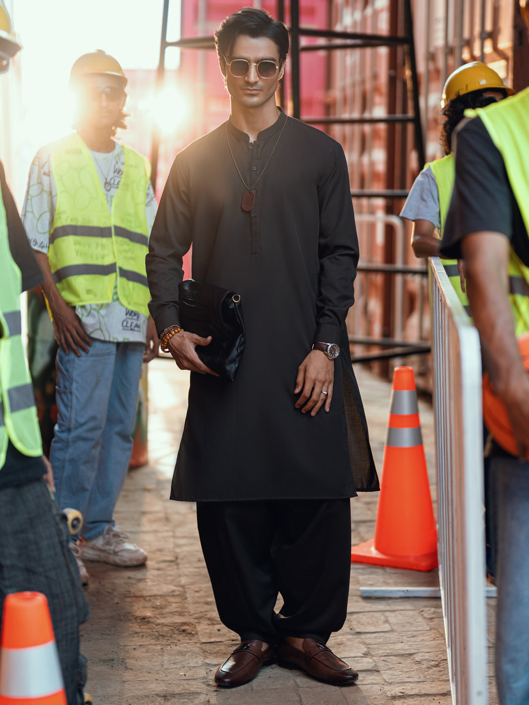 Dark Brown Kameez Shalwar - AL-KS-3272