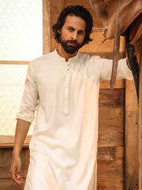 Off White Kameez Shalwar - AL-KS-3279