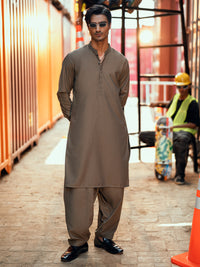 Olive Green Kameez Shalwar - AL-KS-3286