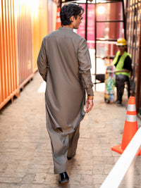 Olive Green Kameez Shalwar - AL-KS-3286