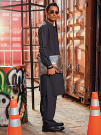 Grey Kameez Shalwar - AL-KS-3287