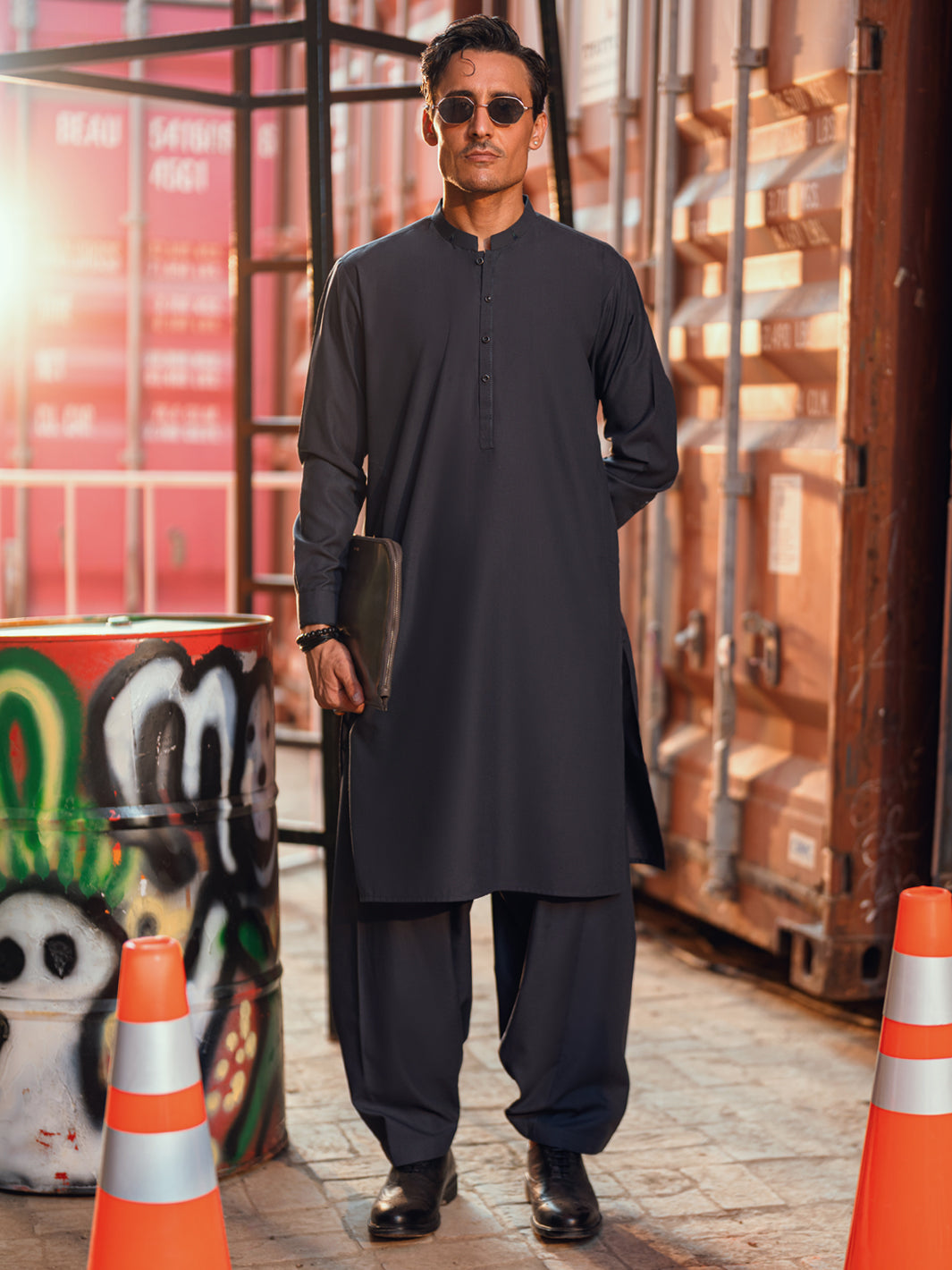 Grey Kameez Shalwar - AL-KS-3287