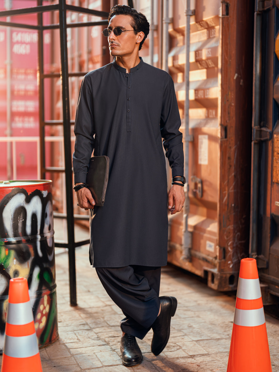 Grey Kameez Shalwar - AL-KS-3287