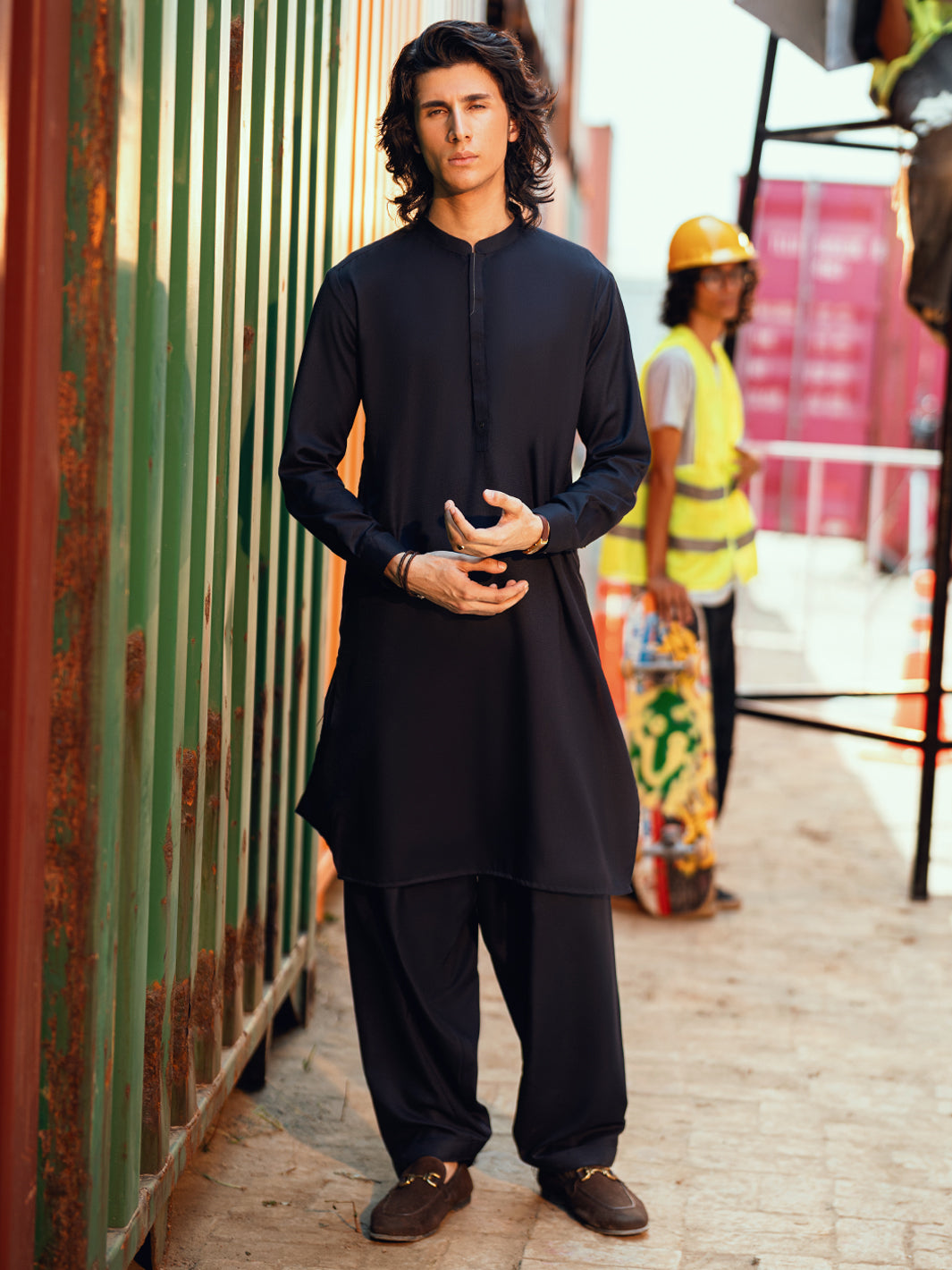 Navy Blue Kameez Shalwar - AL-KS-3288