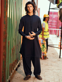 Navy Blue Kameez Shalwar - AL-KS-3288