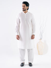 Off White Cotton Cut & Sew Kameez Shalwar - AL-KS-3291