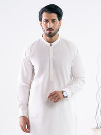 Off White Cotton Cut & Sew Kameez Shalwar - AL-KS-3291