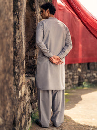 Light Grey Kameez Shalwar - AL-KS-3293