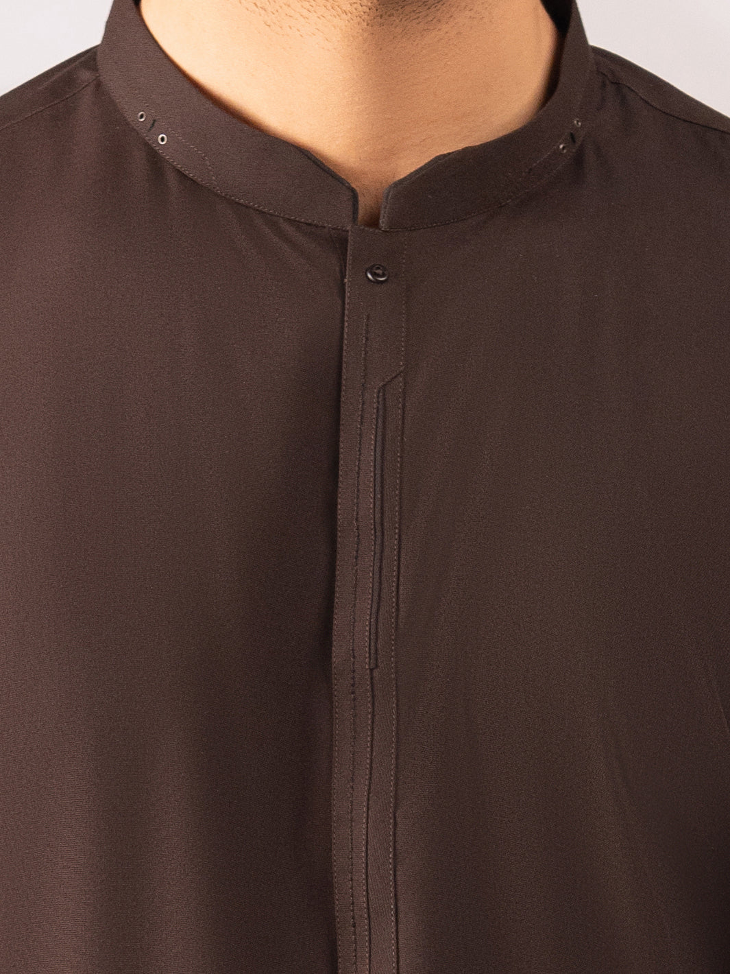 Dark Brown Cut & Sew Kameez Shalwar - AL-KS-3295