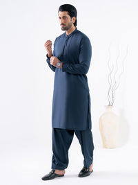 Dark Blue Semi-Formal Kameez Shalwar - AL-KS-3297