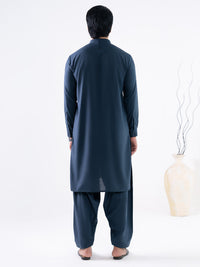 Dark Blue Semi-Formal Kameez Shalwar - AL-KS-3297