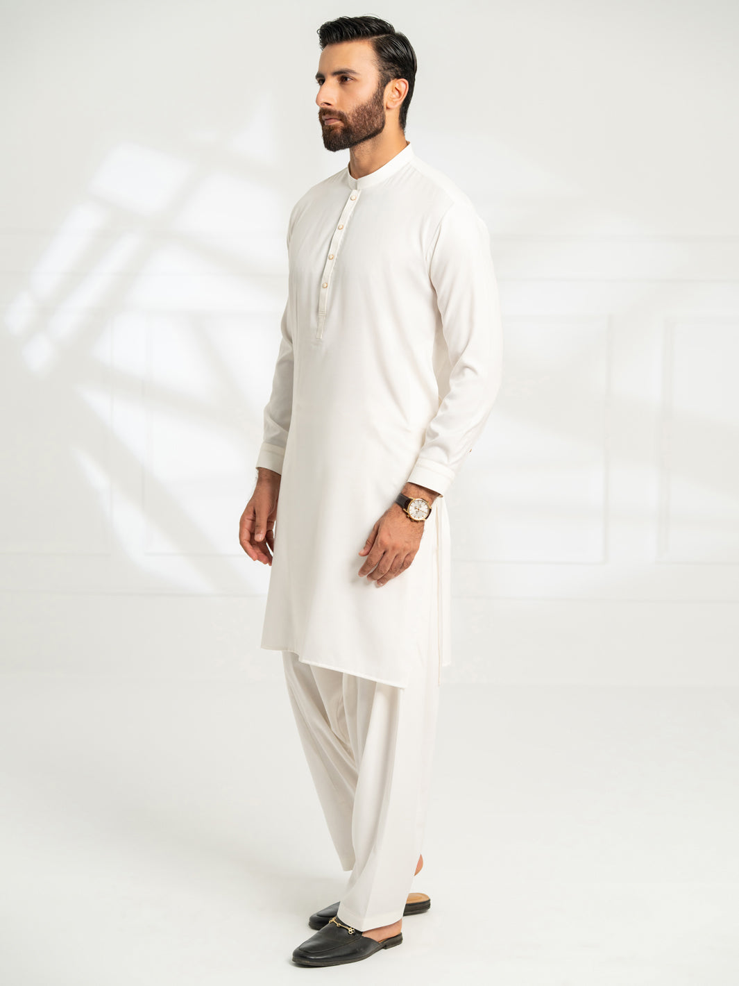 White Cut & Sew Kameez Shalwar - AL-KS-3298