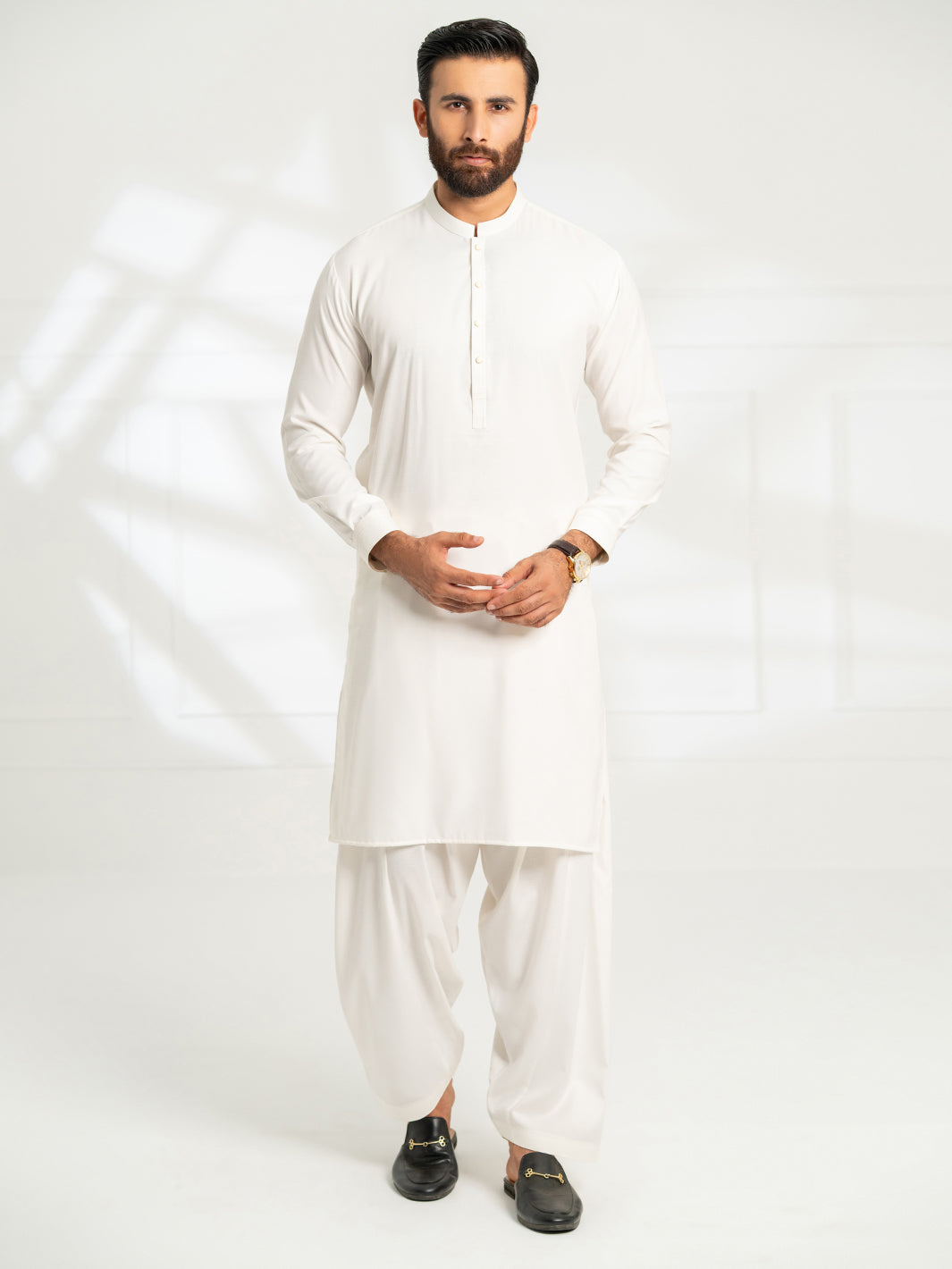 White Cut & Sew Kameez Shalwar - AL-KS-3298