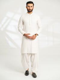 White Cut & Sew Kameez Shalwar - AL-KS-3298A