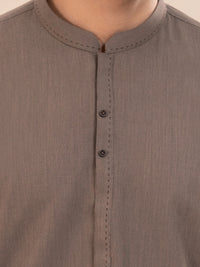 Light Brown Cut & Sew Kameez Shalwar - AL-KS-3299