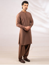 Light Brown Cut & Sew Kameez Shalwar - AL-KS-3301