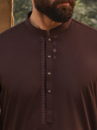 Brown Semi-Formal Kameez Shalwar - AL-KS-3303