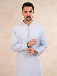 Light Blue Cut & Sew Kameez Shalwar - AL-KS-3305