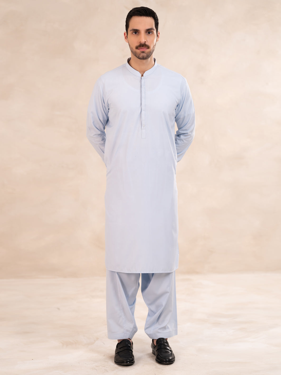 Light Blue Cut & Sew Kameez Shalwar - AL-KS-3305