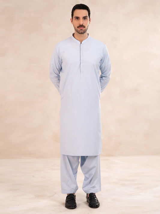 Light Blue Cut & Sew Kameez Shalwar - AL-KS-3305