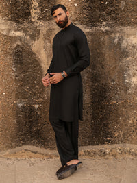 Black Cut & Sew Kameez Shalwar - AL-KS-3306