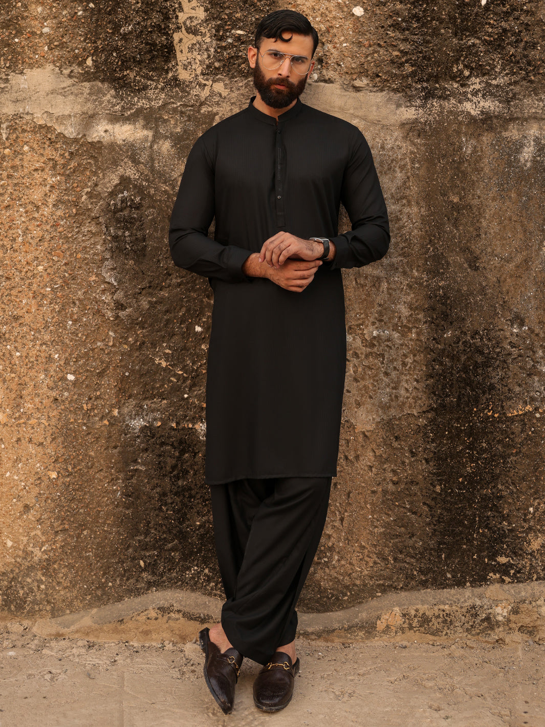 Black Cut & Sew Kameez Shalwar - AL-KS-3306