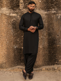 Black Cut & Sew Kameez Shalwar - AL-KS-3306