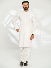 White Cut & Sew Kameez Shalwar - AL-KS-3307
