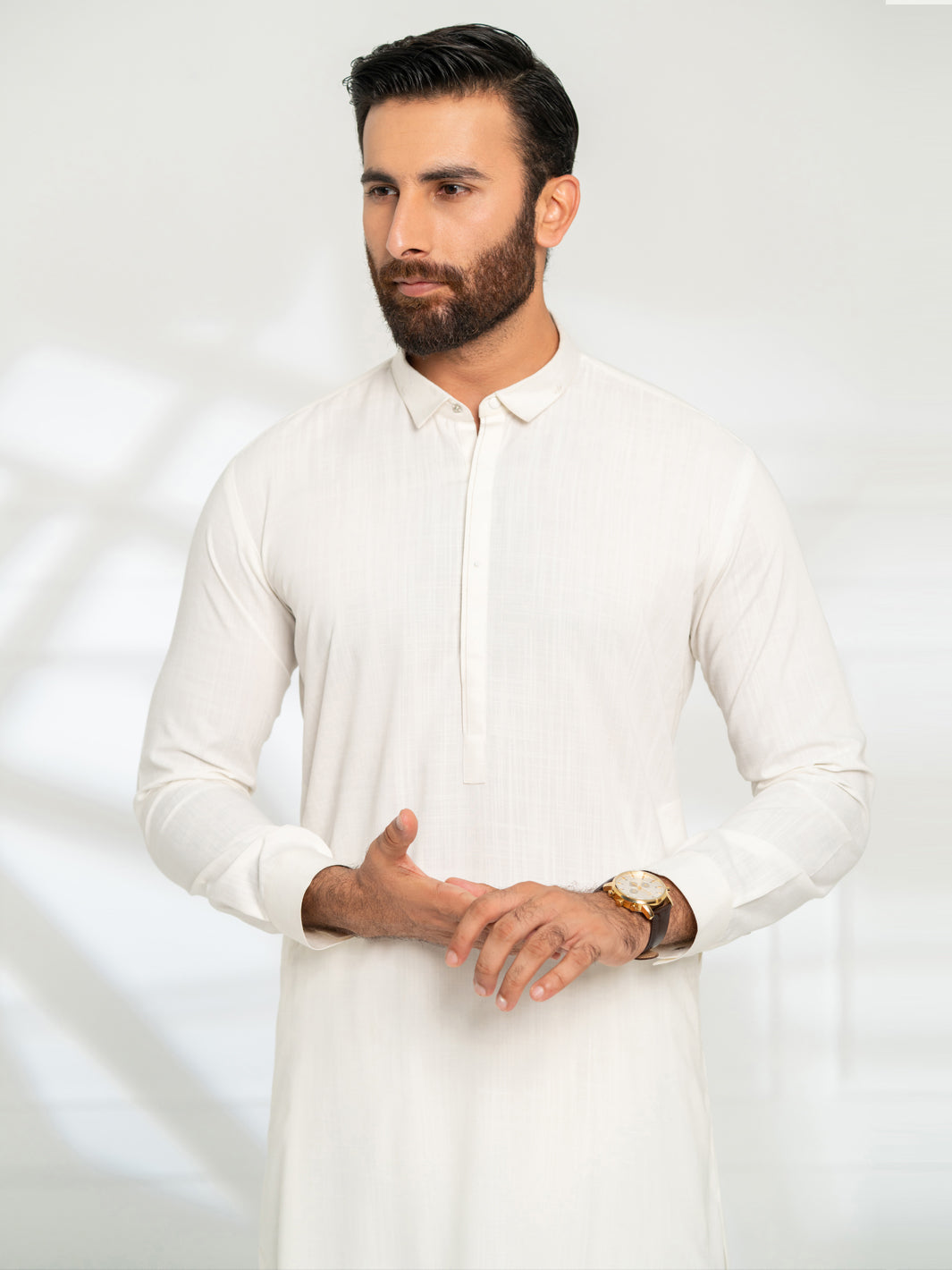White Cut & Sew Kameez Shalwar - AL-KS-3307