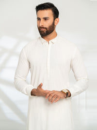 White Cut & Sew Kameez Shalwar - AL-KS-3307
