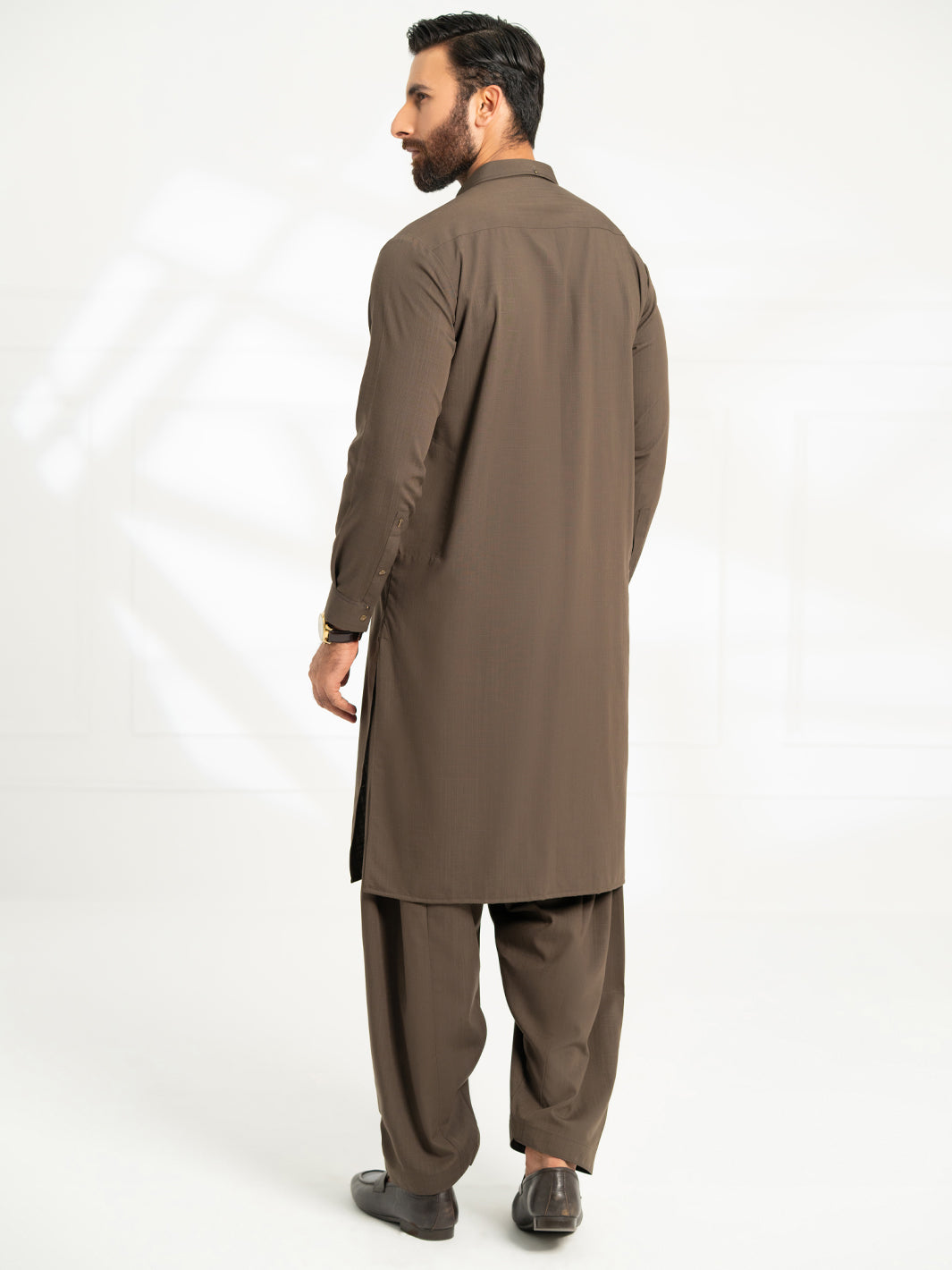 Dark Olive Cut & Sew Kameez Shalwar - AL-KS-3308