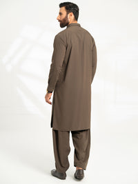 Dark Olive Cut & Sew Kameez Shalwar - AL-KS-3308A