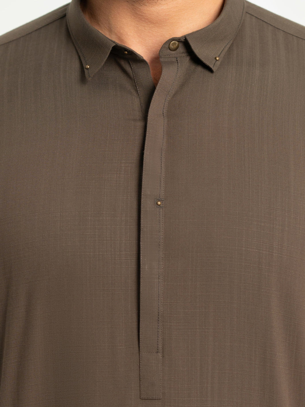 Dark Olive Cut & Sew Kameez Shalwar - AL-KS-3308