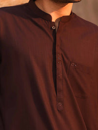 Dark Maroon Cut & Sew Kameez Shalwar - AL-KS-3309
