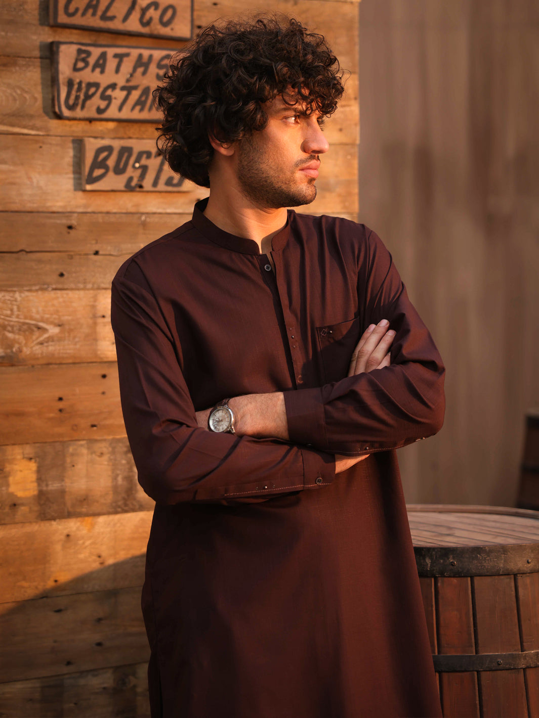 Dark Maroon Cut & Sew Kameez Shalwar - AL-KS-3309
