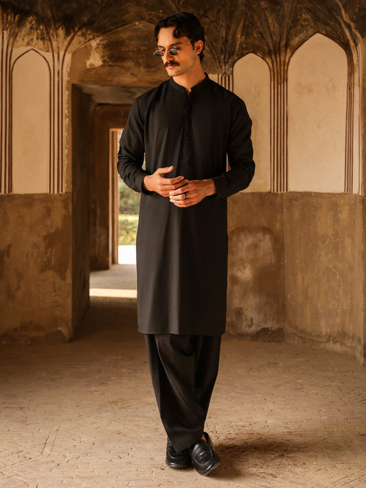 Black Cut & Sew Kameez Shalwar - AL-KS-3311