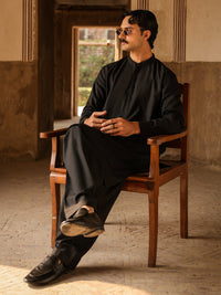 Black Cut & Sew Kameez Shalwar - AL-KS-3311