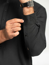 Black Semi-Formal Kameez Shalwar - AL-KS-3312