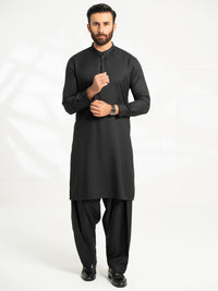 Black Semi-Formal Kameez Shalwar - AL-KS-3312