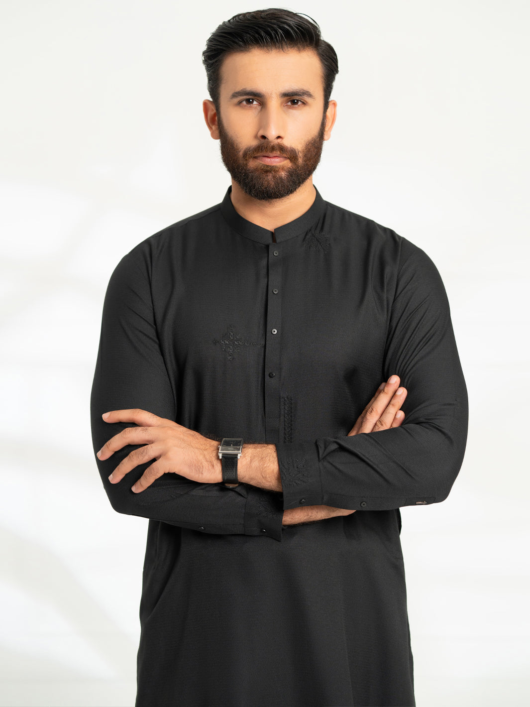 Black Semi-Formal Kameez Shalwar - AL-KS-3312