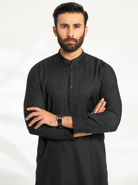 Black Semi-Formal Kameez Shalwar - AL-KS-3312