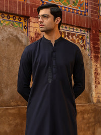 Navy Blue Semi Formal Kameez Shalwar - AL-KS-3316