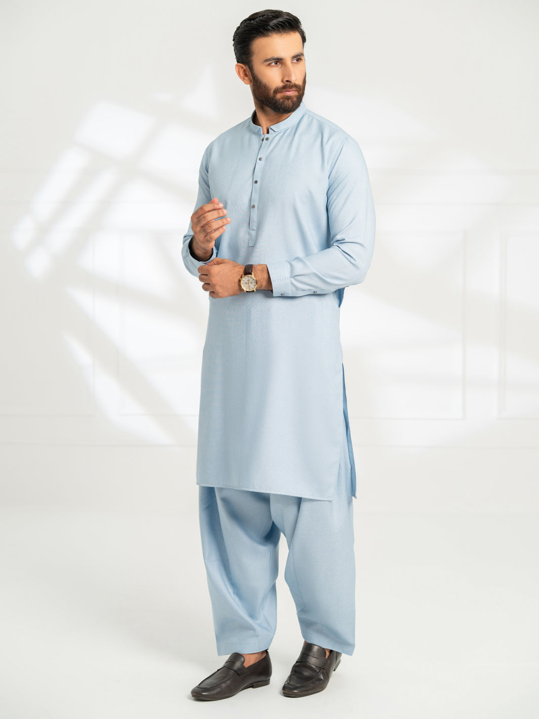 Sky Blue Cut & Sew Kameez Shalwar - AL-KS-3322