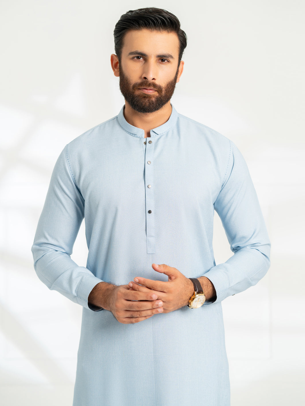 Sky Blue Cut & Sew Kameez Shalwar - AL-KS-3322